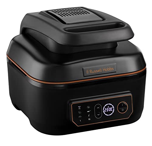 Russell Hobbs Freidora sin Aceite 5,5l, Freidora de Aire 5,5 l, Air Fryer 5 5 l, Robot de cocina & Grill XL, táctil, temporizador, recetas en español [Ahorra hasta un 44% en Energía] SatisFry 26520-56