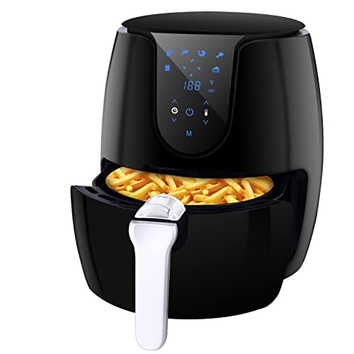 Freidora sin Aceite, 3,5L Freidora de Aire Caliente con 6 Programas, Air Fryer con Temperatura y Temporizador Ajustable, Cesta Antiadherente, Libre de BPA