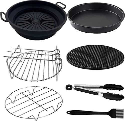 Accesorios freidora sin aceite - 19cm 7 Piezas Accesorios para Freidora sin aire for COSORI 3,5L/3,8L, Aigostar 3,5l/4L/4,2L freidoras de aire